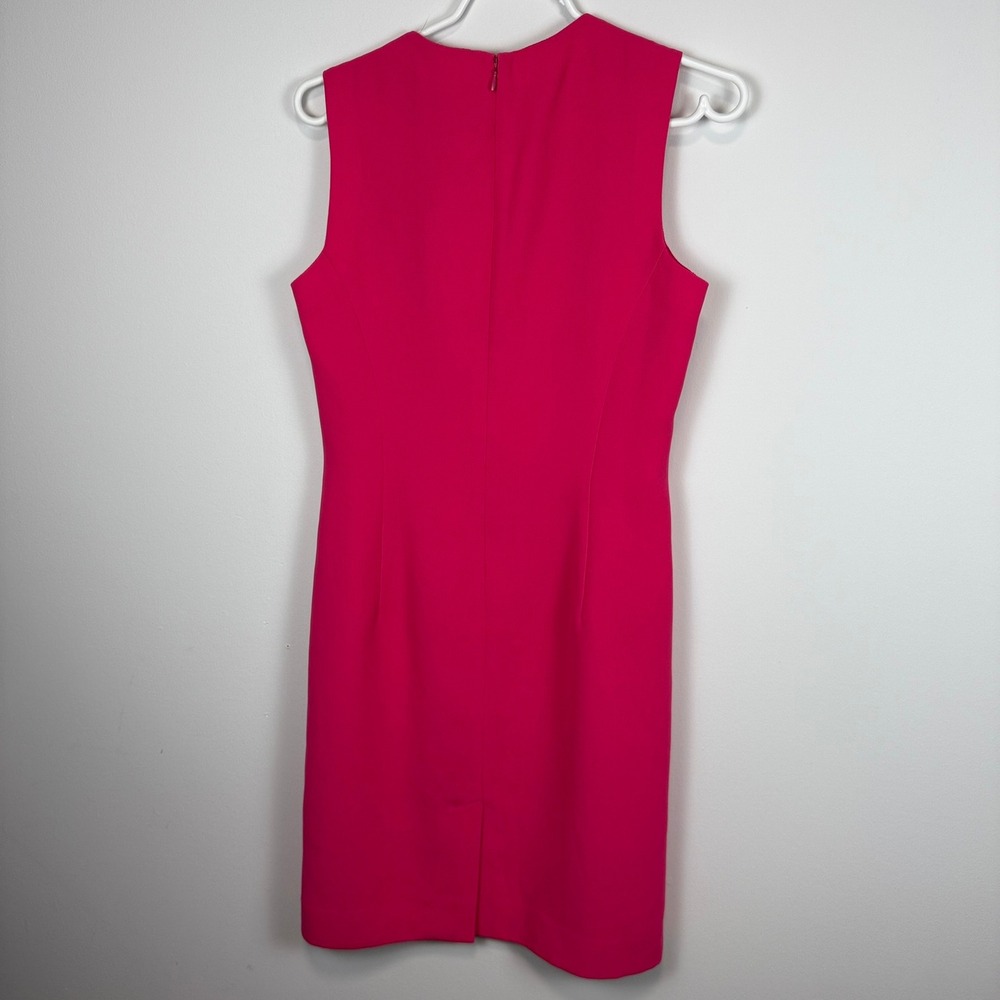 VINTAGE Pendleton Hot Pink Sleeveless Sheath Dress Size 4 Made in USA - Picture 7 of 10